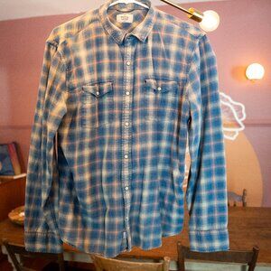 Marine Layer Large Mens red, blue & white flannel
